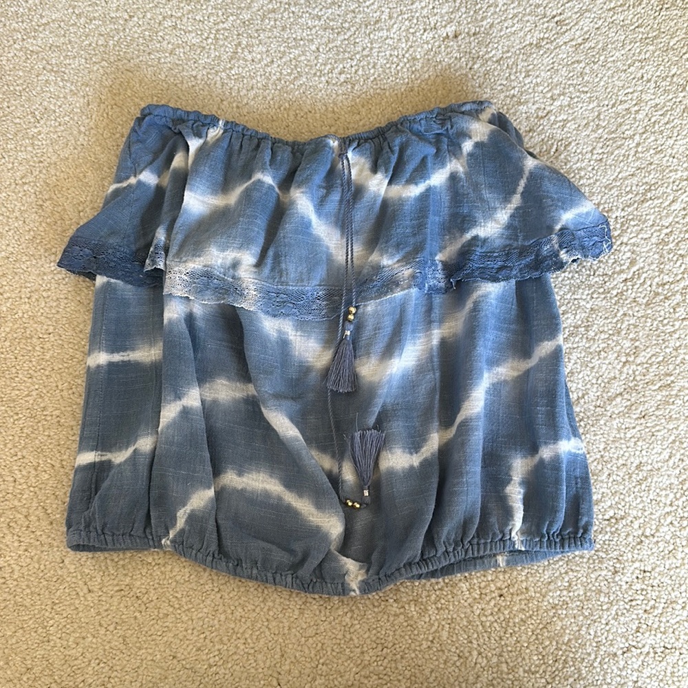 Cute blue and white tube top